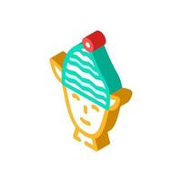 head elf funny isometric icon vector illustration