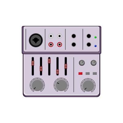 mixing audio mixer cartoon vector illustration