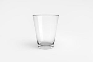 Empty glass on white background. 3d render photo
