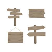 vector illustration of wooden signs