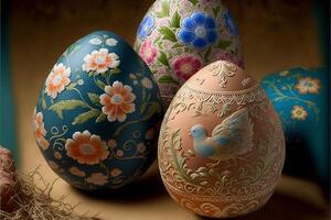 Decorative Colorful Easter eggs images for Easter day photo