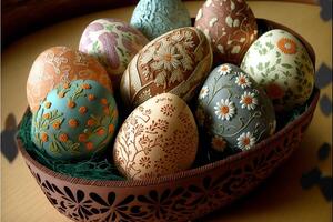 Decorative Colorful Easter eggs images for Easter day photo