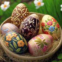 Decorative Colorful Easter eggs images for Easter day photo