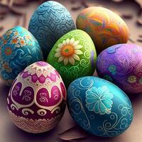 Decorative Colorful Easter eggs images for Easter day photo