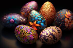 Decorative Colorful Easter eggs images for Easter day photo