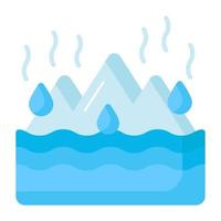 An amazing vector design of Melting Glaciers in trendy style, world earth day icon