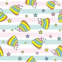 Cute unicorn pattern and pink background design. Seamless background design with repeating pattern. vector