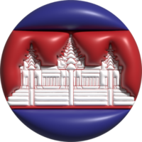 Cambodia flag circle 3D. png