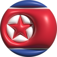 norte Corea bandera circulo 3d. png