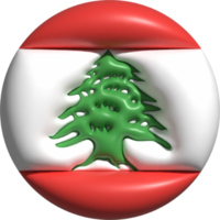 Lebanon flag circle 3D. png