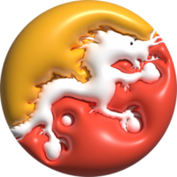 Bután bandera circulo 3d. png
