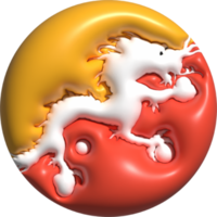 bhoutan drapeau cercle 3d. png