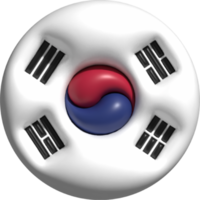 söder korea flagga cirkel 3d. png