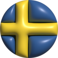 Schweden Flagge Kreis 3d. png