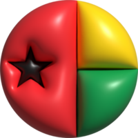 Guinée Bissau drapeau cercle 3d. png