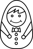 rocking doll toy element, drawing for coloring. png