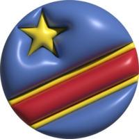 rrepublik av de kongo flagga cirkel 3d. png