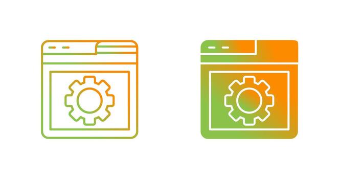 icono de vector de configuración del navegador