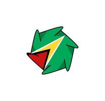 Guyana flag icon, illustration of national flag design with elegance concept, perfect for independence design vector