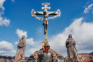 Crucifix on pedestrians only Charles Bridge photo