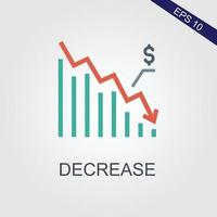 Decrease Chart icon. One of set web icons vector