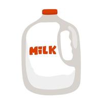 milk in a glass vector illustration. Milk poured into glass on a blue background,