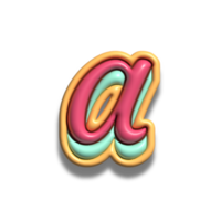 Letter a glossy 3d png
