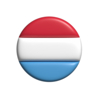 Luksembourg circular flag shape. 3d render png
