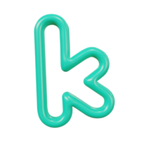 letter k color glossy outline png