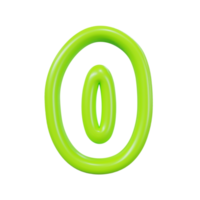 number 0 color glossy outline png