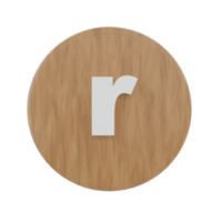 Letter r on shape round png