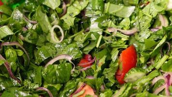 Salad with lettuce and a variety of fresh vegetables photo