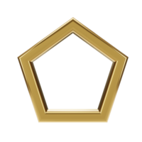 ouro quadro. 3d render png