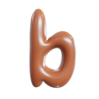 Chocolate alphabet. 3d render png