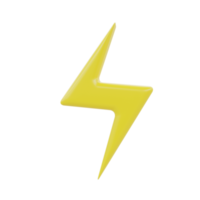 lightning icon. 3d render png