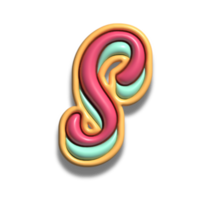 Letter S glossy 3d png