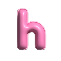 brev h rosa alfabet glansig png