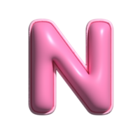 lettera n rosa alfabeto lucido png