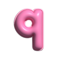 brev q rosa alfabet glansig png