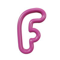 letter f color glossy outline png
