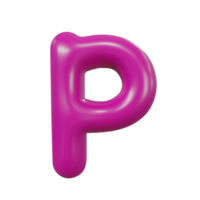 Letter p glossy color png