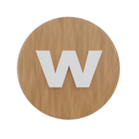 Letter w on shape round png