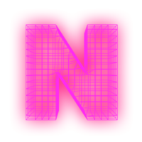 Letter M grid neon png
