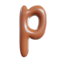 chocolate alfabeto. 3d render png