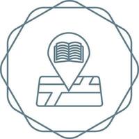 icono de vector de ubicación de biblioteca