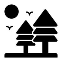 An amazing vector design of conifer tree in trendy style, landscape of trees, forest vector