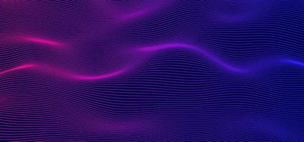 Abstract smooth thin lines on dark blue background. Futuristic technology design backdrop with purple and blue gradient transition. vector