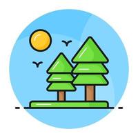 An amazing vector design of conifer tree in trendy style, landscape of trees, forest vector