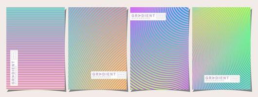 Set of cover design template with different modern abstract lines gradient style on background for decorative presentation, brochure, catalog, poster, book, magazine etc, vector illustration