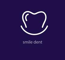 Smiling tooth logo. Unique design. Happy reliable dentistry logo template. vector. vector